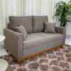 Sofá 2 lugares Slim 1.40m – Marrom Linho