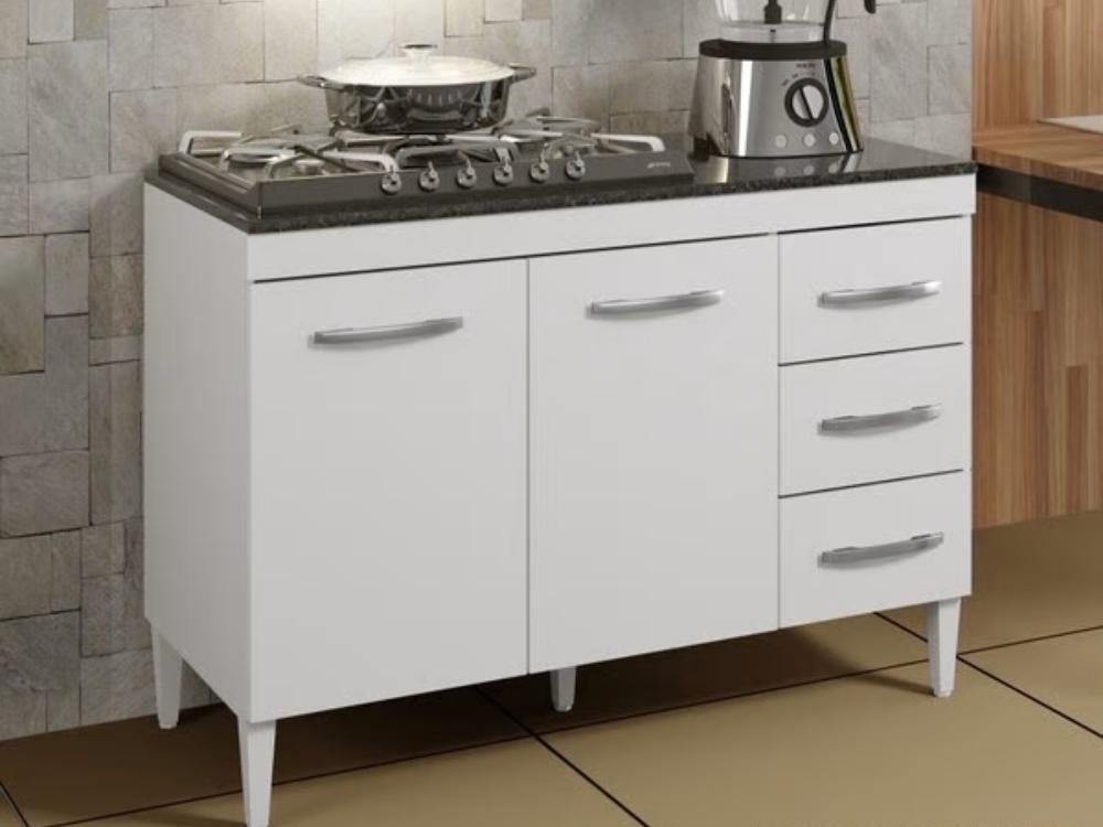 Balcão Virtus para cooktop 4 bocas - Branco