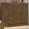 Cômoda sapateira Firenze 4 gavetas 1 porta – Ipê