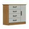 Cômoda sapateira Firenze 4 gavetas 1 porta – Cinamomo/Off white