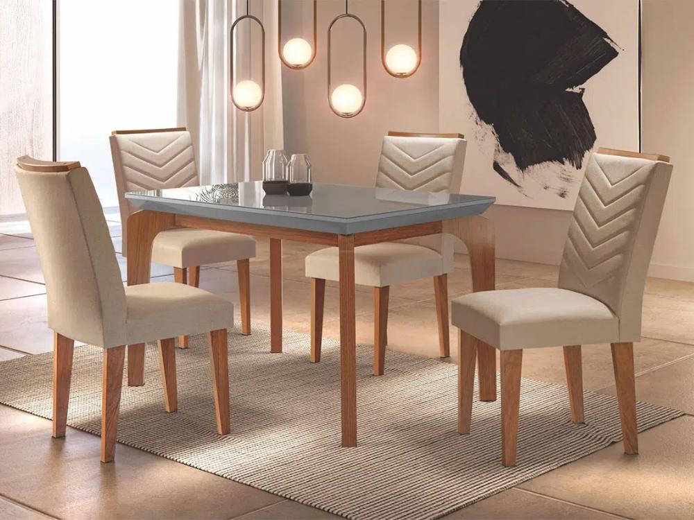 Mesa de Jantar Londrina 1.20x0.80 Com 4 Cadeiras Londrina - Imbuia/Grafite