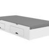 Cama Auxiliar solteiro com 2 gavetas – Branco