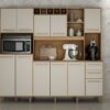 Armário Kit de Cozinha Petra 11 portas – Cinamomo/Off White