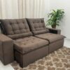 Sofá Retrátil Reclinável Small 2.30m – Marrom Veludão