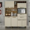 Armário Kit de Cozinha Monte Rey 7 portas – Cinamomo/Off White