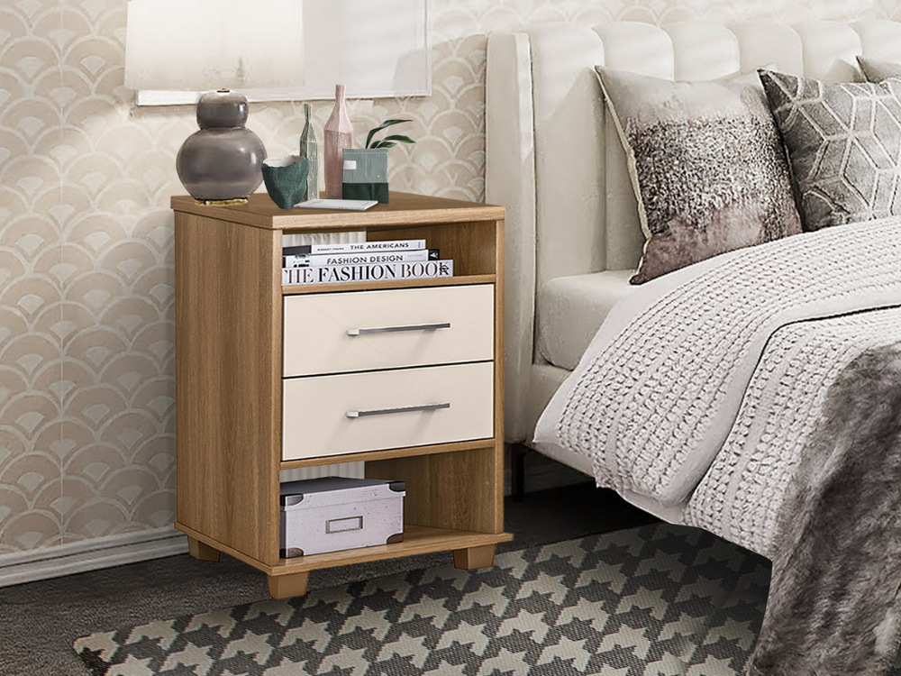 Mesa de cabeceira Valente – Mel/Off White