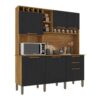 Armário Kit de Cozinha New Topázio 1,65m – Cinamomo/Preto