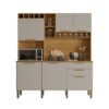 Armário Kit de Cozinha New Topázio 1,65m – Cinamomo/Off White
