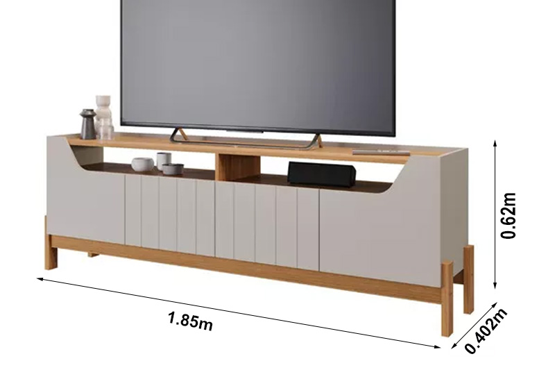 Rack Bancada Moema Para TV até 70 Polegadas 100% MDF Off/Nature Permóbili - Imagem 3