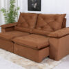Sofá Retrátil Reclinável 2.00m Roma Veludo Terracota 24 - D28 Soft