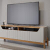 Rack Bancada Moema Para TV até 70 Polegadas 100% MDF Off/Nature Permóbili