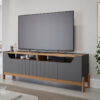 Rack Bancada Moema Para TV até 70 Polegadas 100% MDF Grafite/Nature Permóbili
