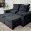Sofá Retrátil e Reclinável Nicole 1.80m Preto A14