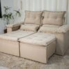 Sofá Retrátil e Reclinável Nicole 1.80m Bege A32