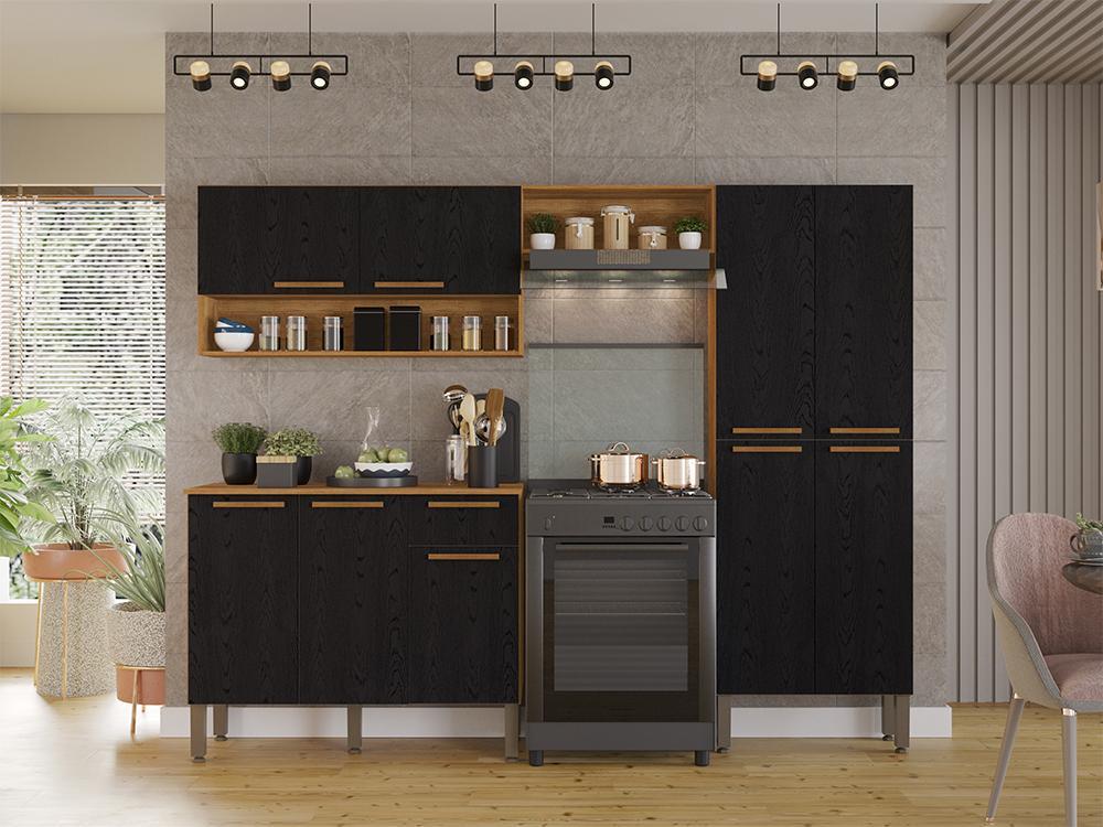 Cozinha Completa Madri 4 peças – Cinamomo/Preto - Imagem 2