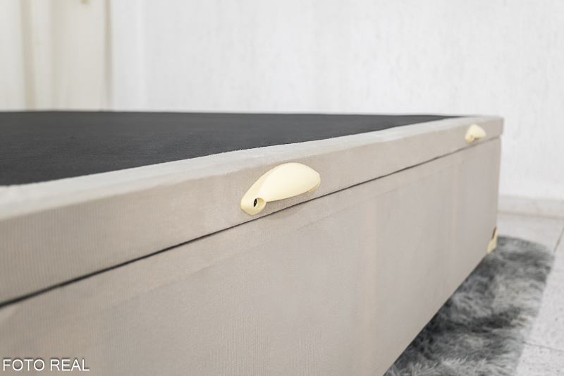 Base Box Baú Casal 138x188x42 Veludo Bege Portobel - Imagem 4