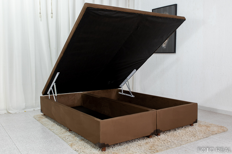 Base Box Baú Queen Prime 158x198x43 Sued Chocolate SE