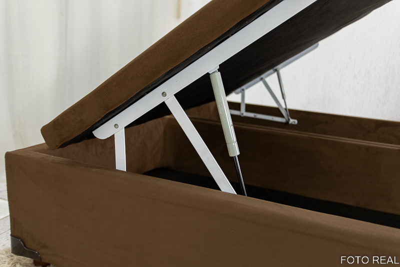 Base Box Baú Queen Prime 158x198x43 Sued Chocolate SE - Imagem 3