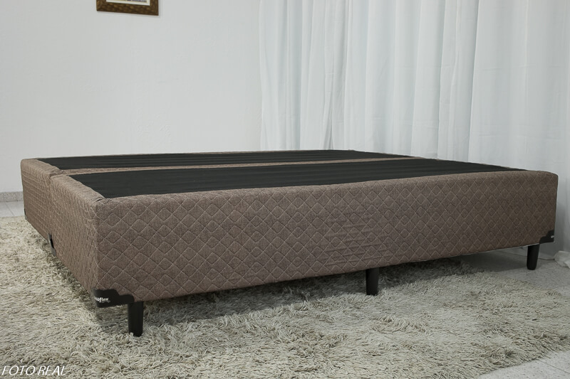 Box Queen Bipartida Coimbra 158x198x43 Marrom Umaflex - Imagem 3