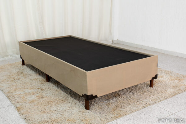Base Box Solteiro Zeus 88x188x38 Sued Capuccino SE