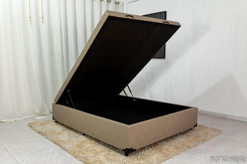 Box Baú Casal Eli 138x188x42 Korino Linho Bege - Blindado