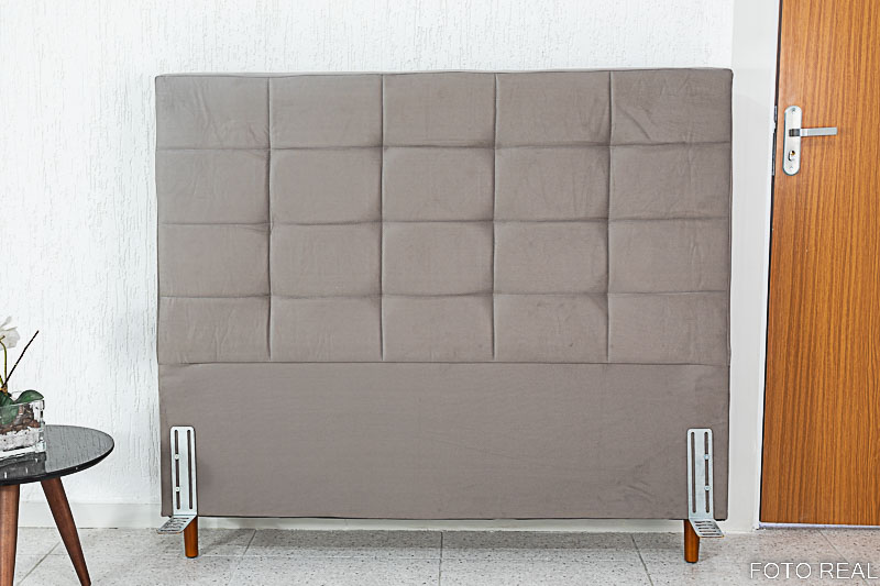 Cabeceira Casal Belli Sued Cinza - Largura 1.40m