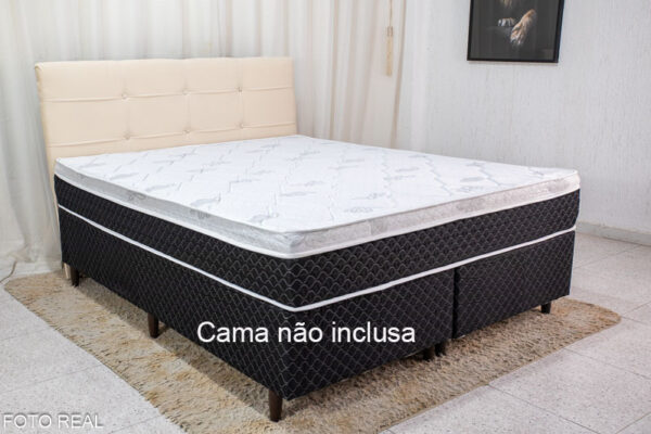 Cabeceira Casal Eslovênia Veludo Areia 18 Larg. 1.40m