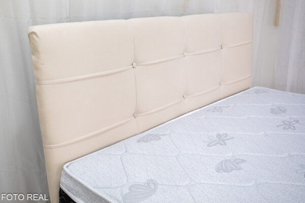 Alternative view of Cabeceira Casal Eslovênia Veludo Areia 18 Larg. 1.40m