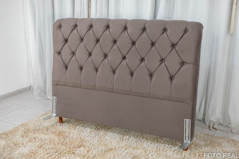 Cabeceira Queen Lavínia Sued Cinza Larg. 1.60m