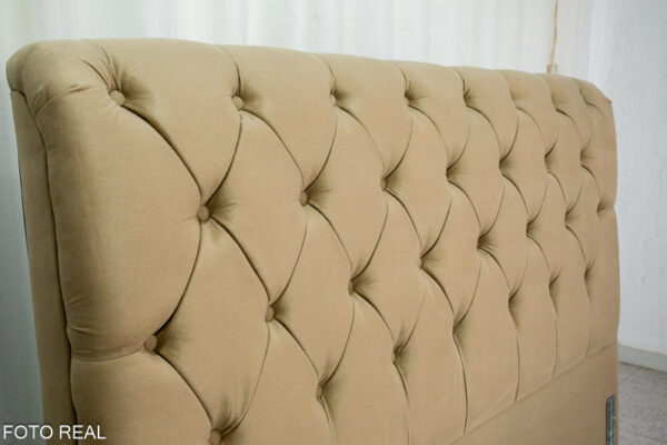 Alternative view of Cabeceira Queen Lavínia Sued Bege Largura 1.60m