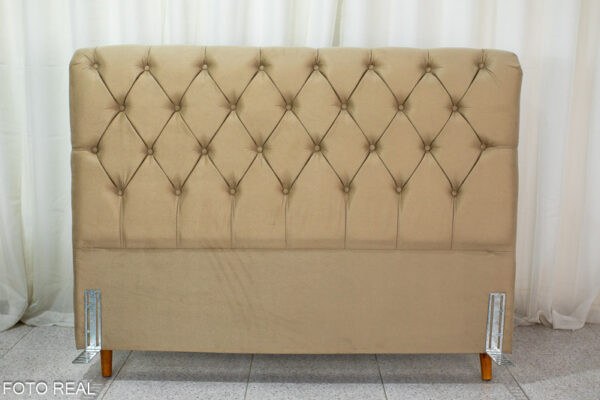 Cabeceira Queen Lavínia Sued Bege Largura 1.60m