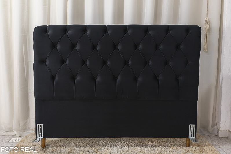 Cabeceira Queen Lavínia Sued Preto Largura 1.60m - Imagem 3