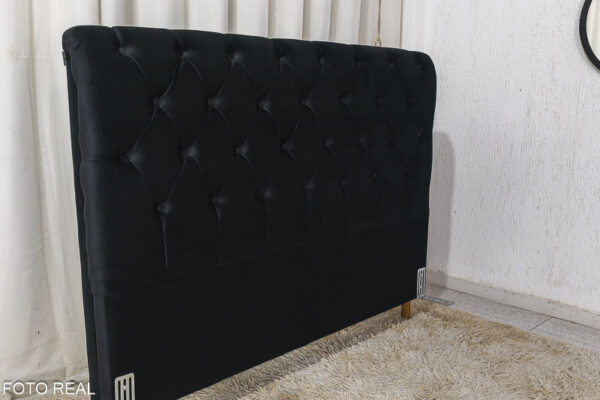 Alternative view of Cabeceira Queen Lavínia Sued Preto Largura 1.60m