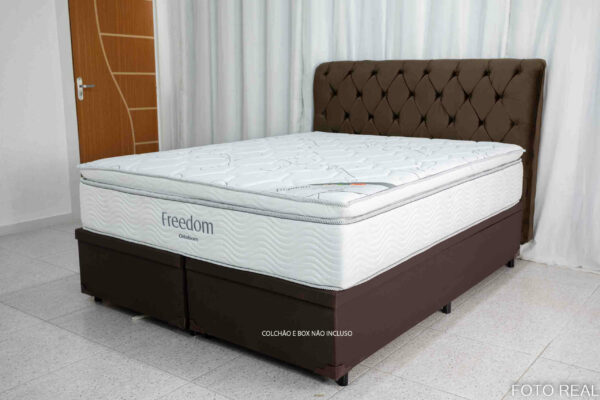 Cabeceira Queen Lavínia Sued Marrom Largura 1.60m