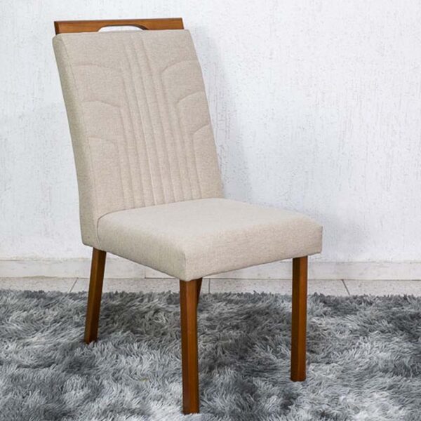 Cadeira Anne Linho Bege 306B Madeira Maciça HR Movelaria