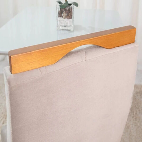 Alternative view of Cadeira Lisboa Veludo Bege 506 Madeira Maciça Art Assento