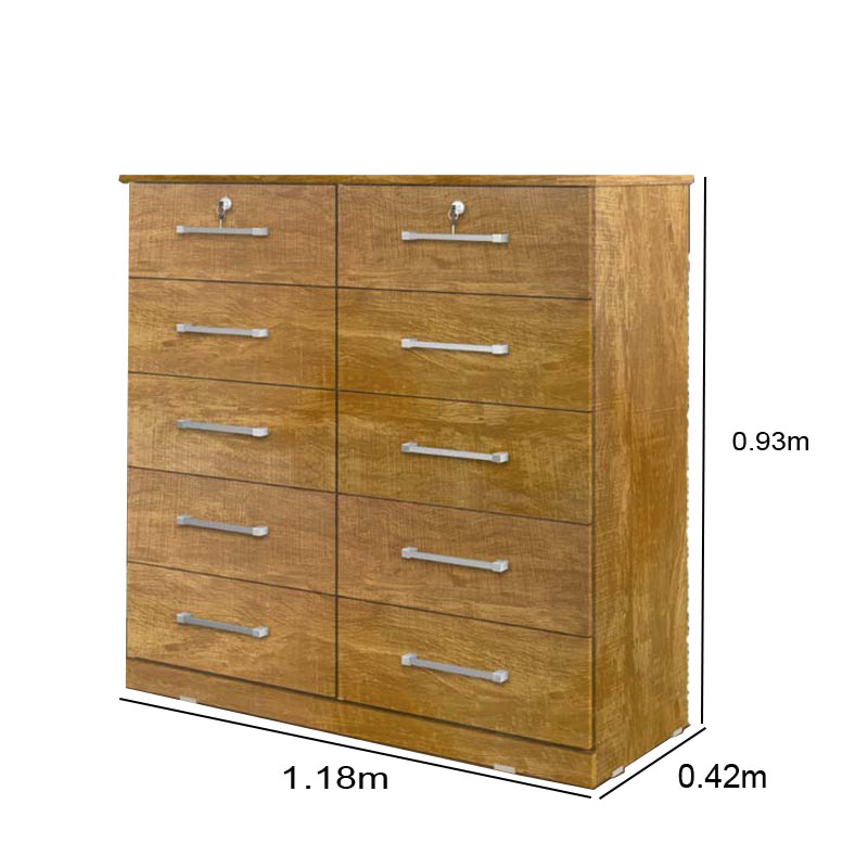 Cômoda 10 Gavetas Vane 006 Larg. 1.18m Cinamomo JL Móveis - Imagem 2