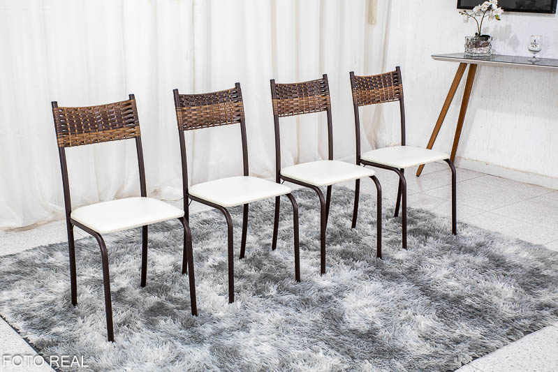 Conjunto Atlanta 4 Cadeiras Base Ipanema Tampo Off 75×75 Redondo Marrom Teixeira - Imagem 2