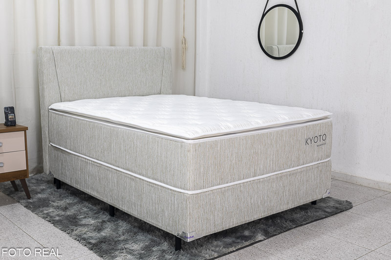 Conjunto Base Box Casal Kyoto + Colchão Casal Kyoto + Cabeceira Kyoto Portobel