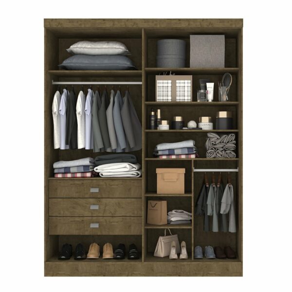 Alternative view of Roupeiro Da Vinci Plus 4 Portas 3 Gavetas Ypê 100% MDF Larg. 1.85m D Doro