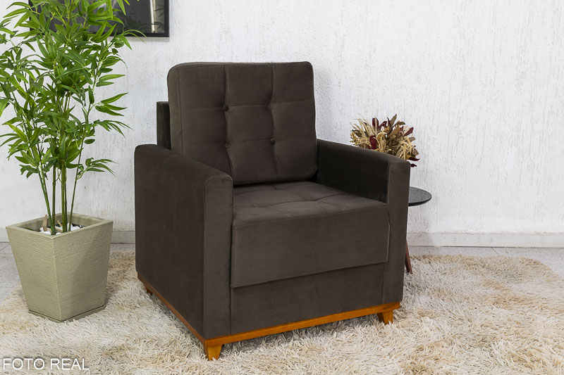 Poltrona Áustria Veludo Marrom A17 - Imagem 2