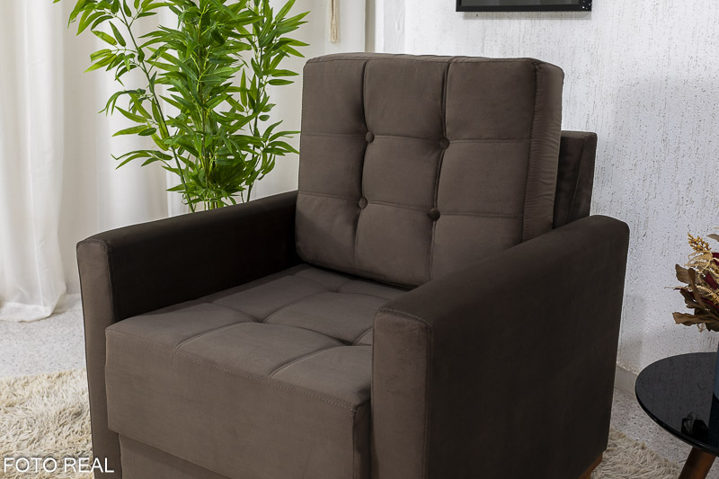 Poltrona Áustria Veludo Marrom A17 - Imagem 3