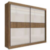 Roupeiro 2 Portas Cancun Ripado 100% MDF Ypê/Off White Larg. 2.20m DDoro