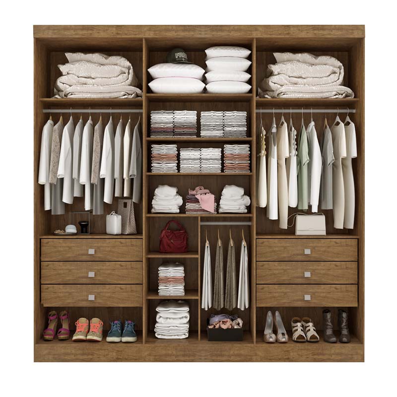 Roupeiro 6 Portas Da Vinci Plus 100% MDF Ypê Ripado - D doro - Imagem 2