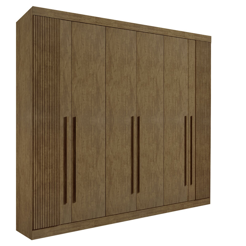Roupeiro 6 Portas Da Vinci Plus 100% MDF Ypê Ripado - D doro