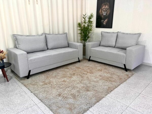 Alternative view of Sofá 3 e 2 lugares 8100 Linho Cinza 20
