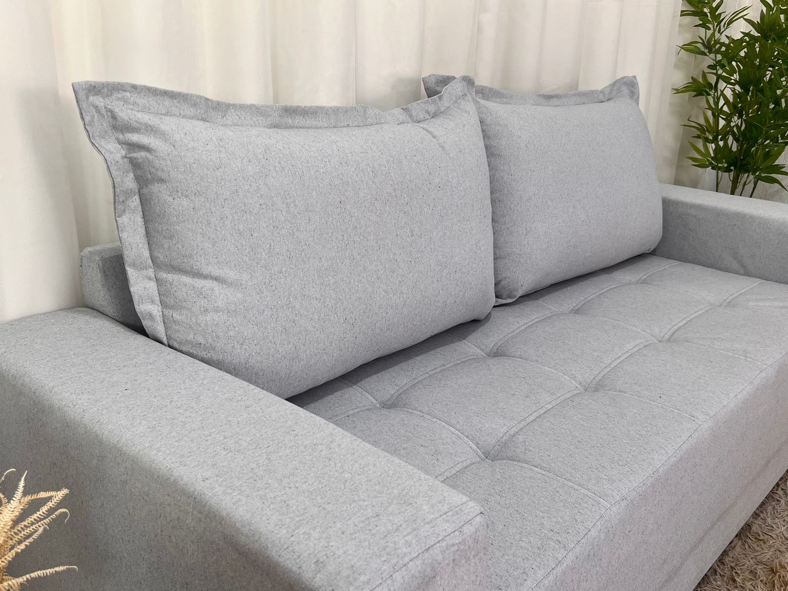 Sofá 3 e 2 lugares 8100 Linho Cinza 20 - Imagem 5