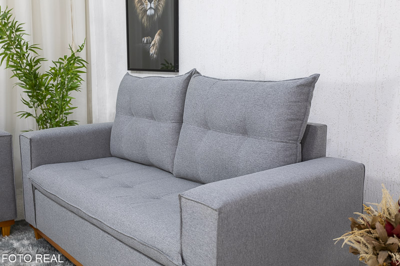 Sofá 3 e 2 lugares Bali Linho Cinza 566 - Imagem 3