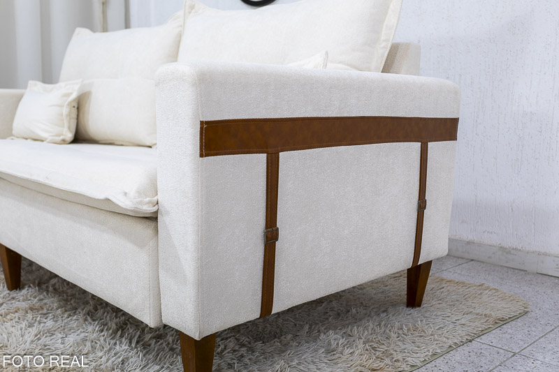 Sofá 3 lugares 2215 2.08m Boucle Bege 296 - Imagem 6