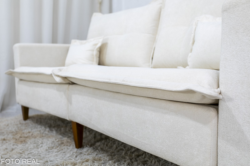 Sofá 3 lugares 2215 2.08m Boucle Bege 296 - Imagem 4